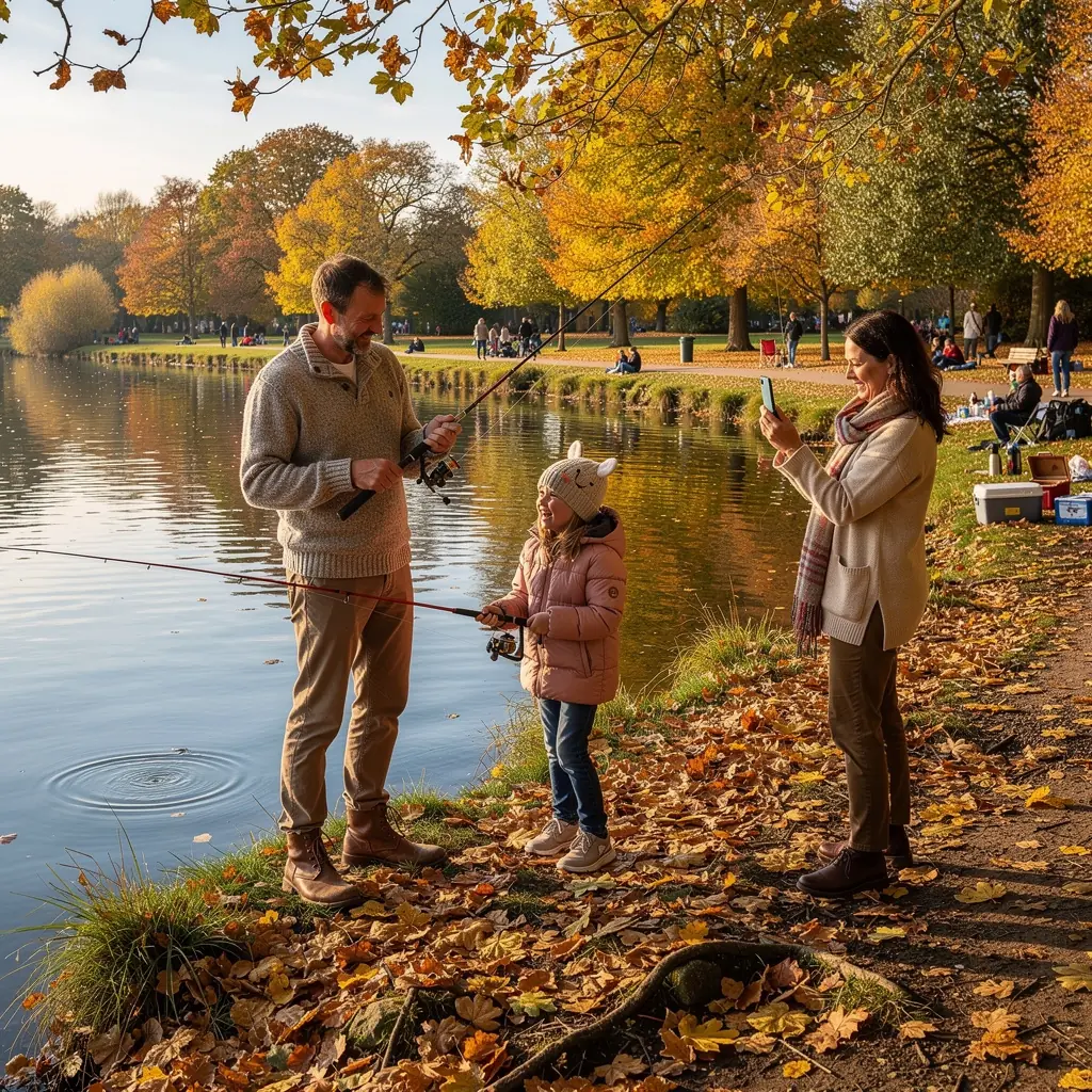 A seasonal guide featuring a calendar with highlighted dates for the best fishing times in the UK.