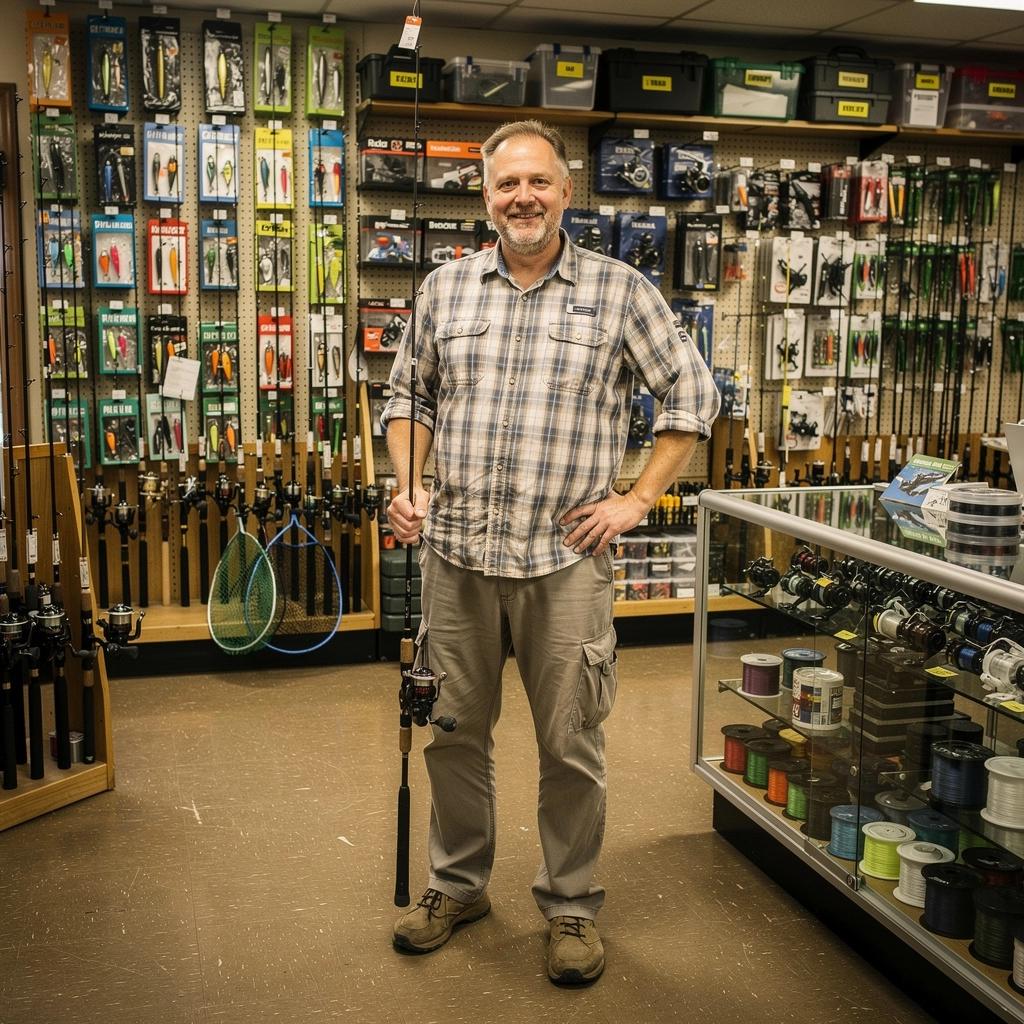 A group of anglers sharing tips while standing by a riverbank.